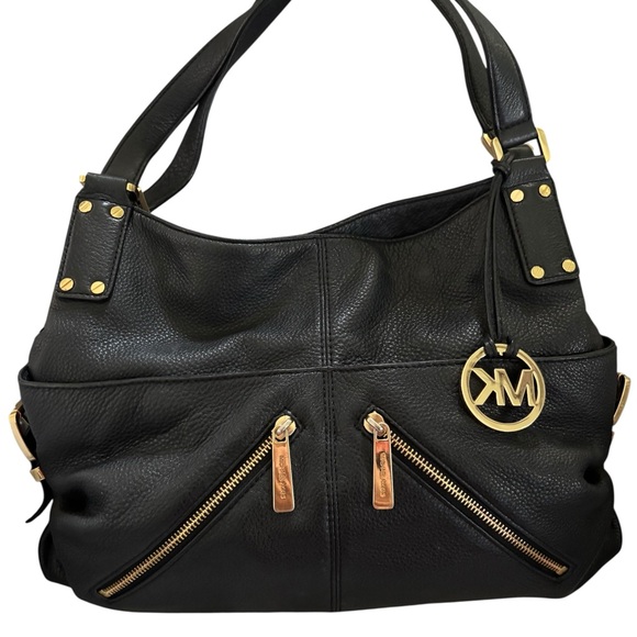 Michael Kors Vintage Handbag with gold accents & Hangtag Emblem 15”x11.5” RARE - Picture 1 of 6
